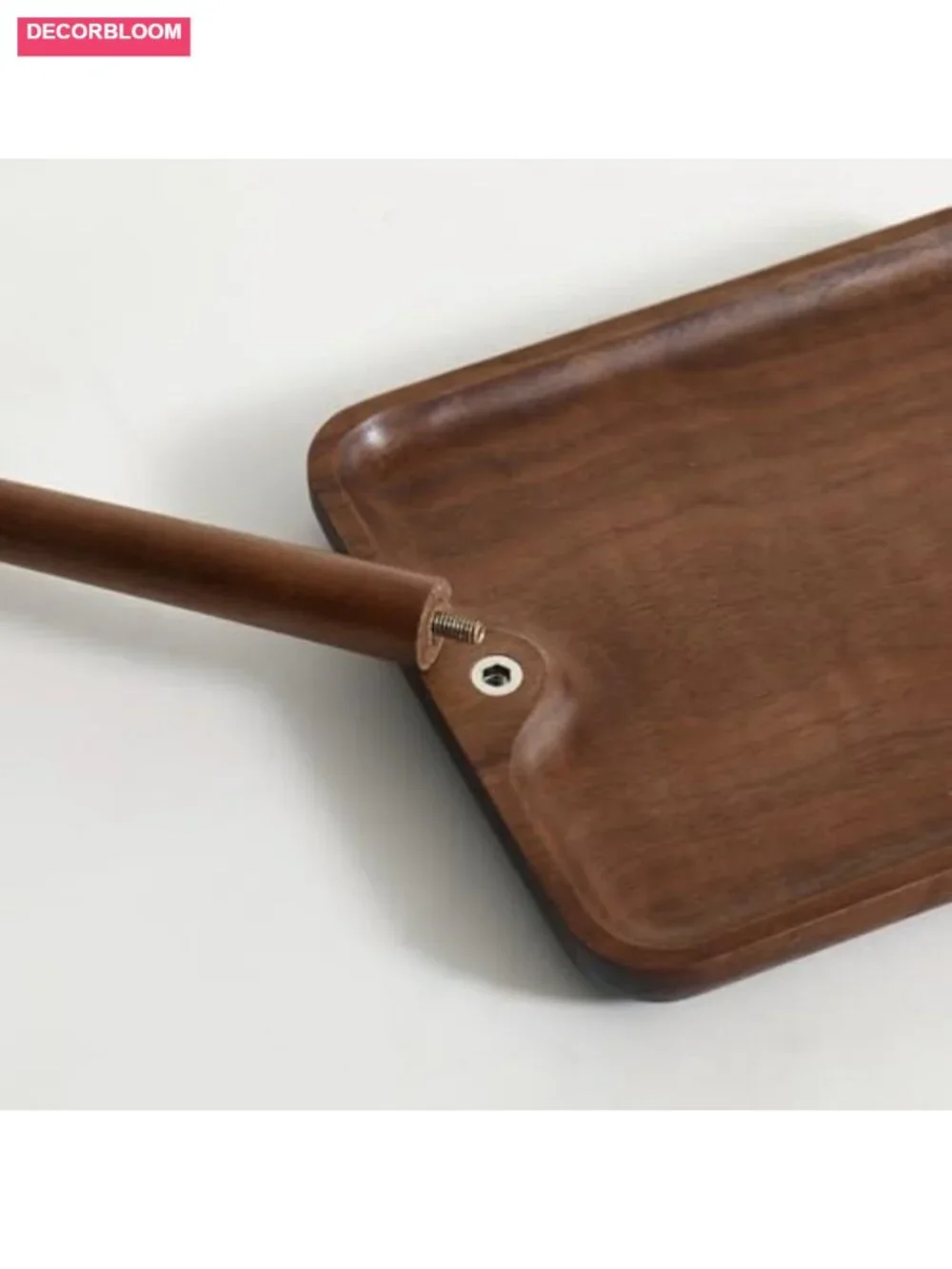 Solid Wood Key Dish Bowl Walnut Entryway Tray with Hooks Jewelry Organizer